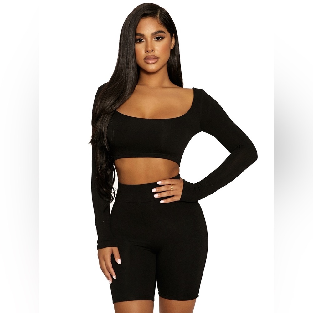 NWT Naked Wardrobe Ribbed Behavior Signature Compression Bike Shorts Black Small